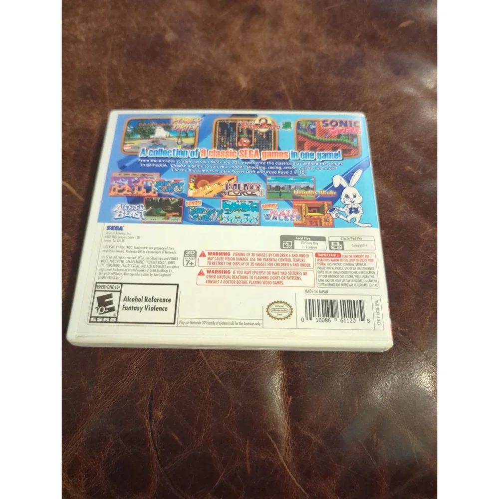 Sega 3D Classics Collection Nintendo 3DS  2016 Arcade Compilation Case Decals